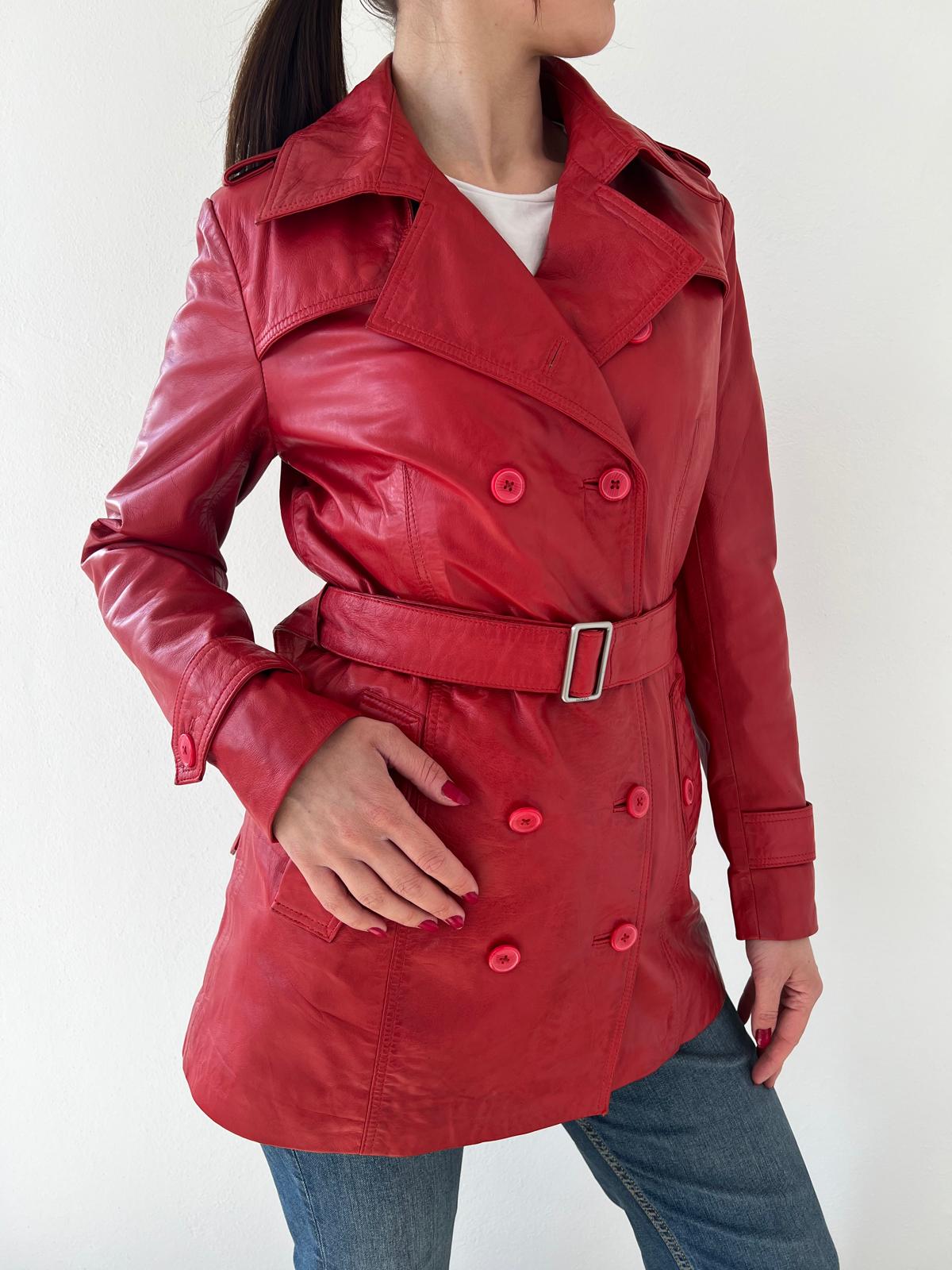 Trench da Donna Monica con Cintura e Bottoni in Tinta