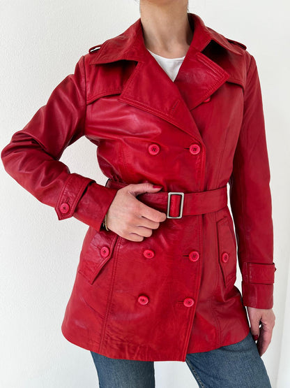 Trench da Donna Monica con Cintura e Bottoni in Tinta